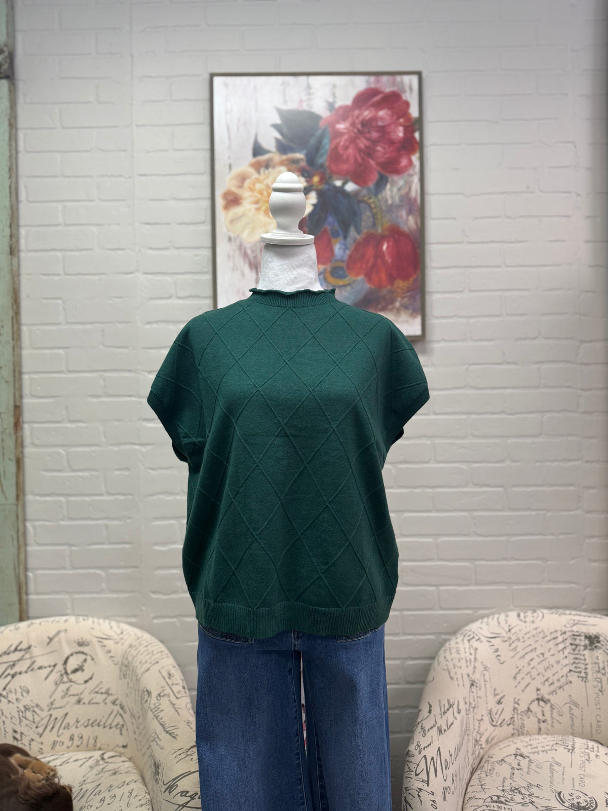 Sea Green Drop Shoulder Sweater