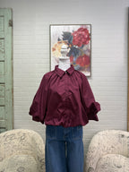 Merlot Button Up Bubble Top