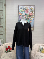 Black Long Sleeve Football Sweater