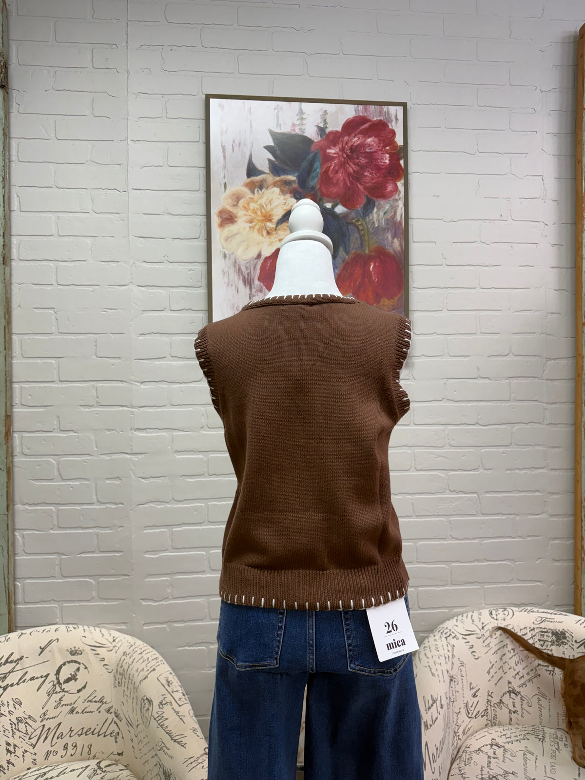 Chocolate Whip Stitch Vest