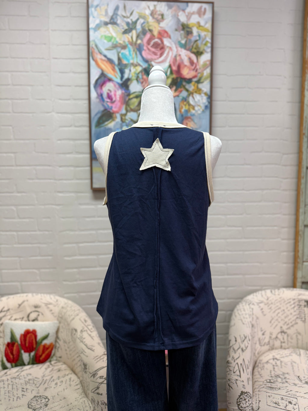 Navy Star Tank Top