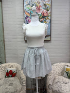 Blue Striped Mini Skirt