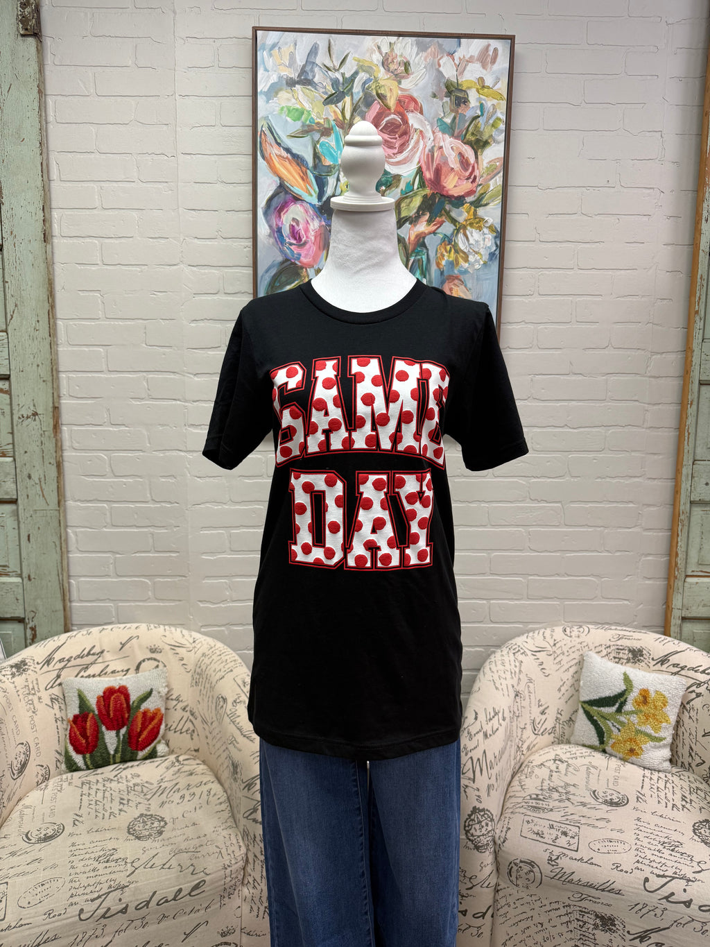 Red Polka Dot Gameday Tee