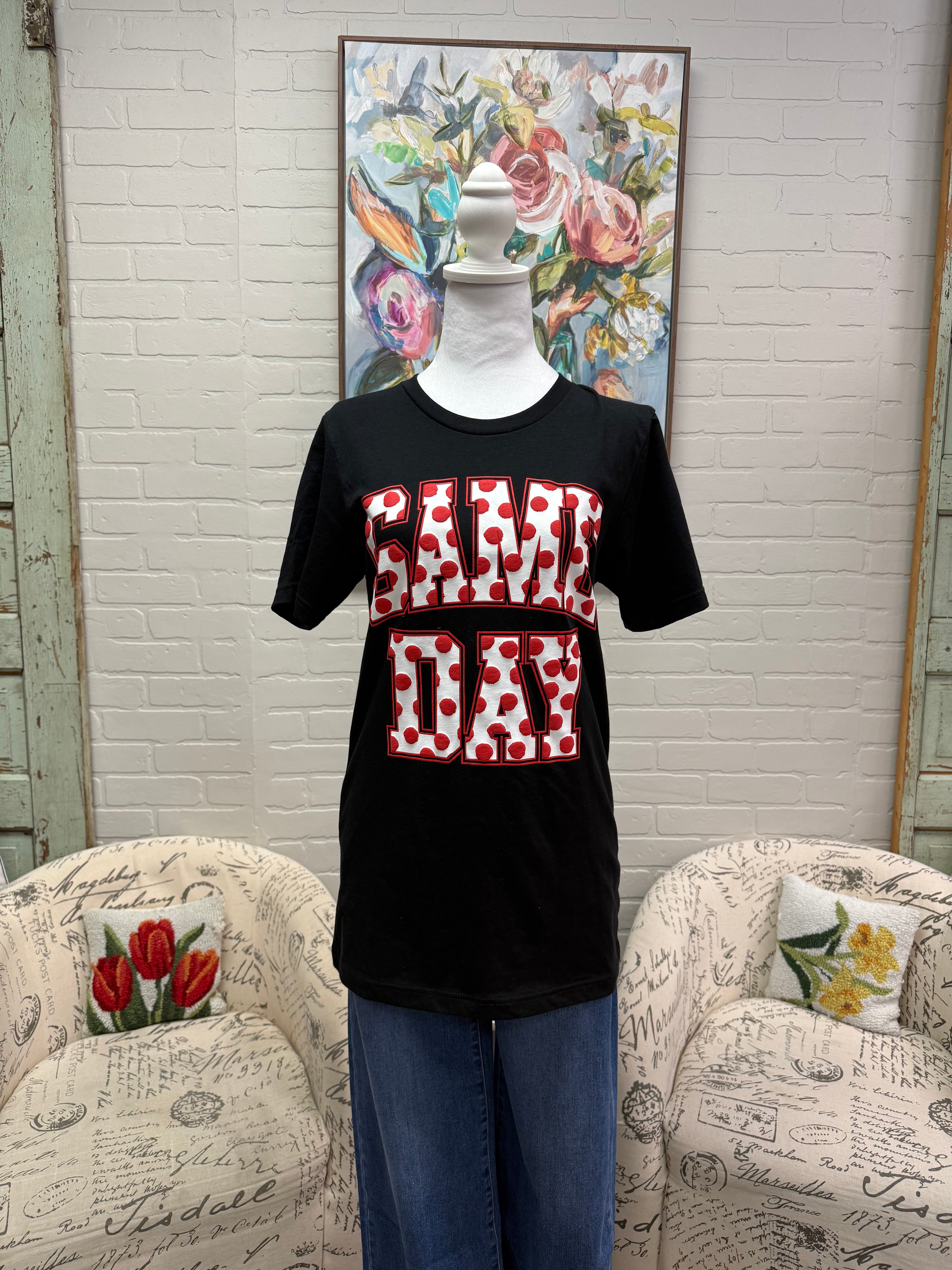 Red Polka Dot Gameday Tee