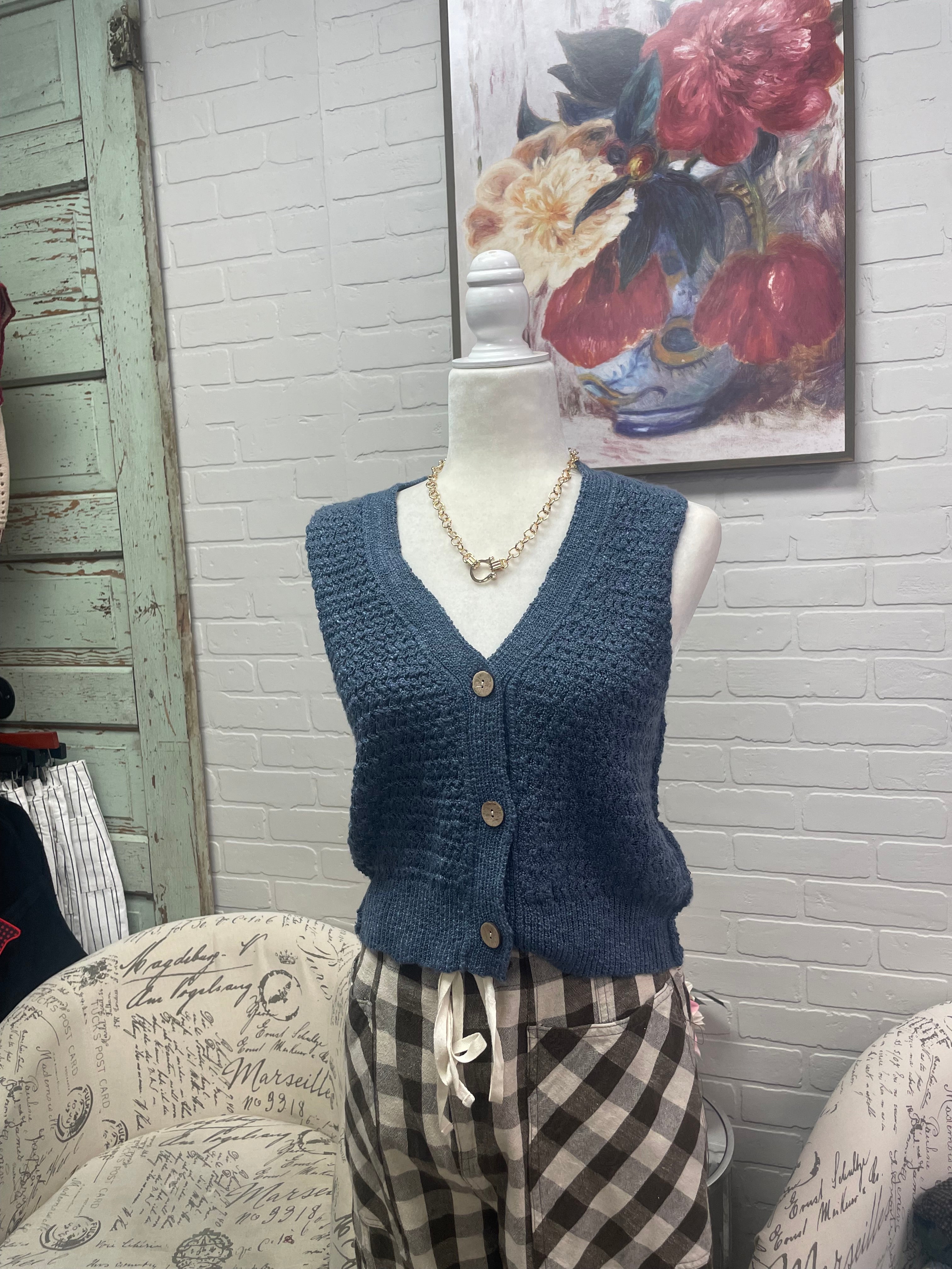 Indigo Sweater Vest