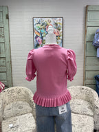 Pink Peplum Hem Sweater