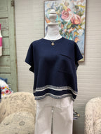 Navy Stardust Stripe Sweater