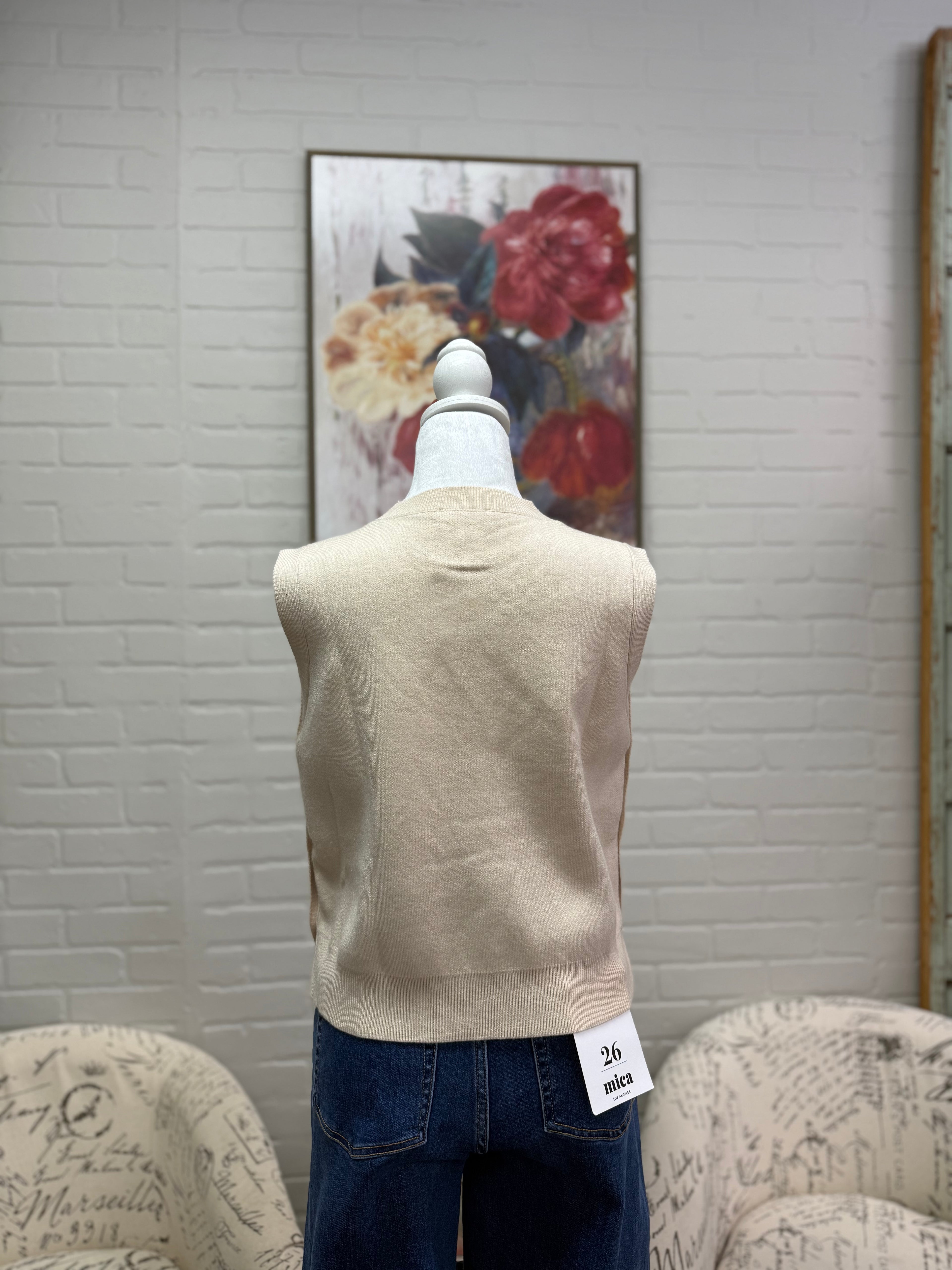 Cream Side Button Sweater