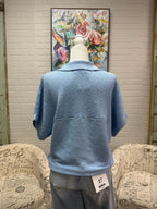 Blue Knit Sweater w/ Dolman Sleeves