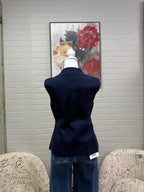 Navy Peplum Sweater Vest