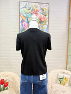 Black Short Sleeve Cardigan