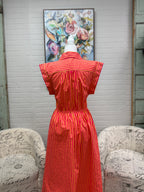 Hot Pink Striped Midi Dress