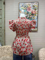 Multi Floral Peplum Top