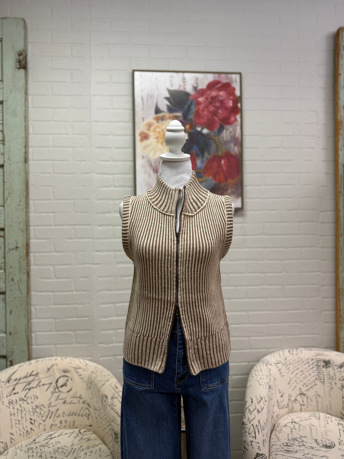 Coco Ribbed Sleeveless Jacket