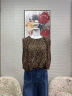 Leopard Sleeveless Bubble Top