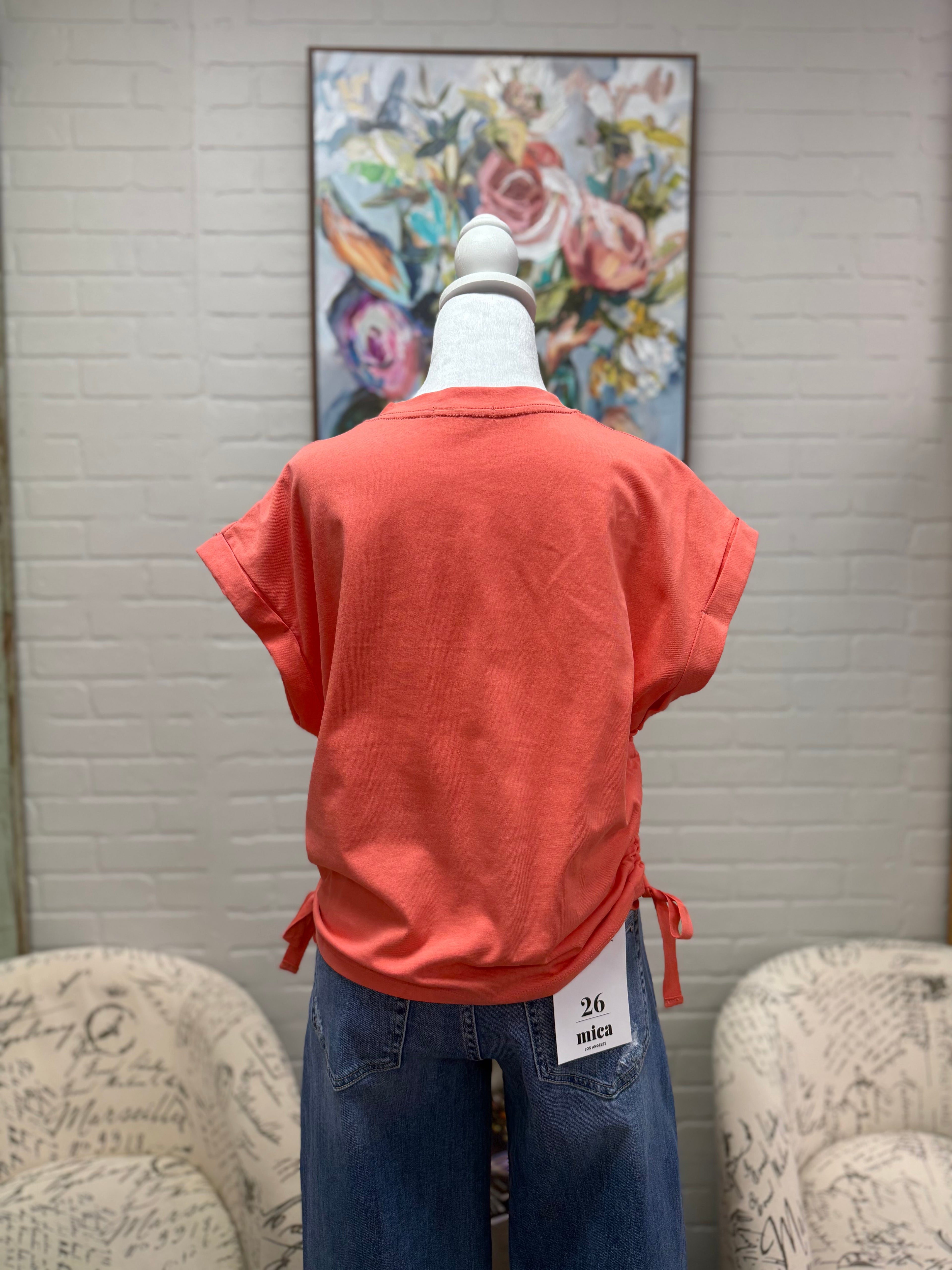 Coral Side Cinch Top