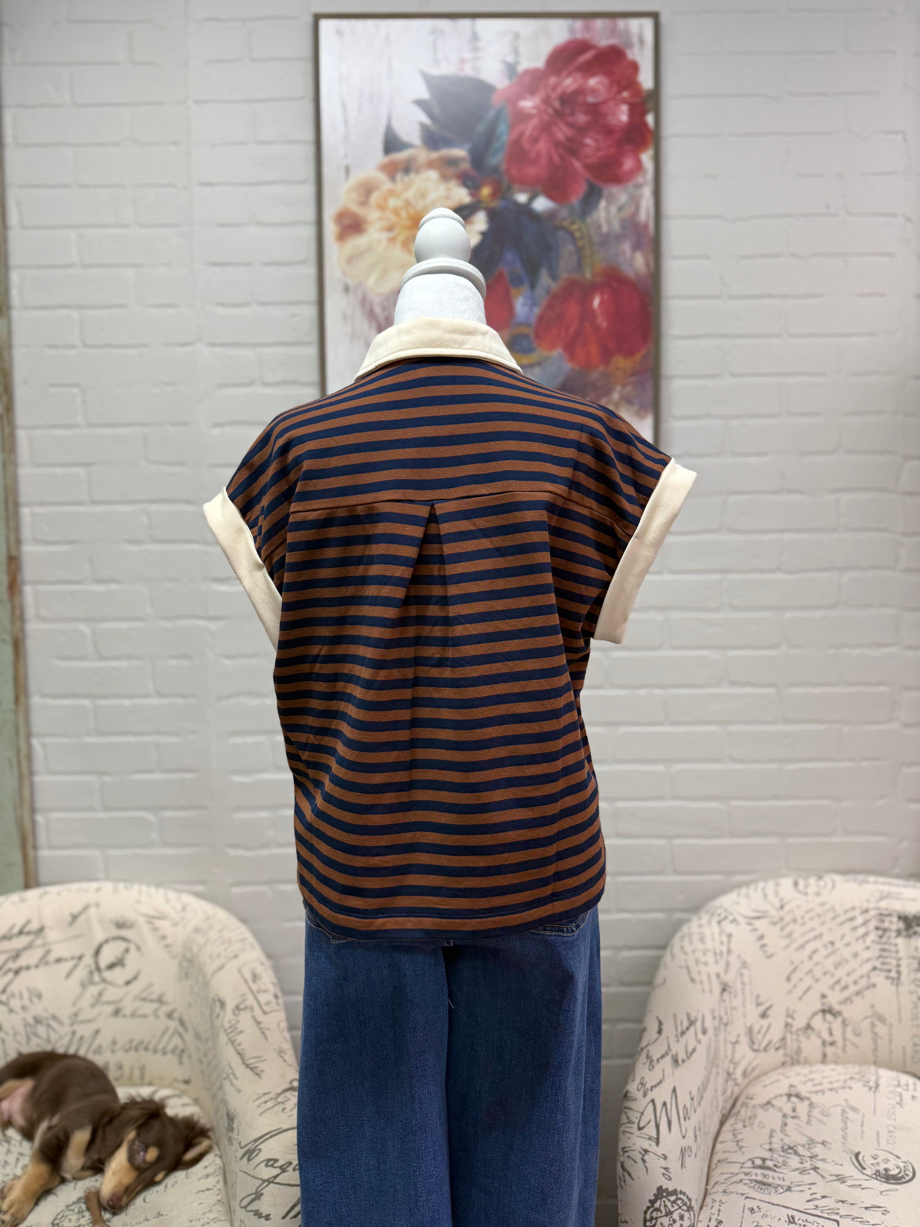 Brown Striped Top