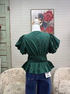 Hunter Green Peplum Top