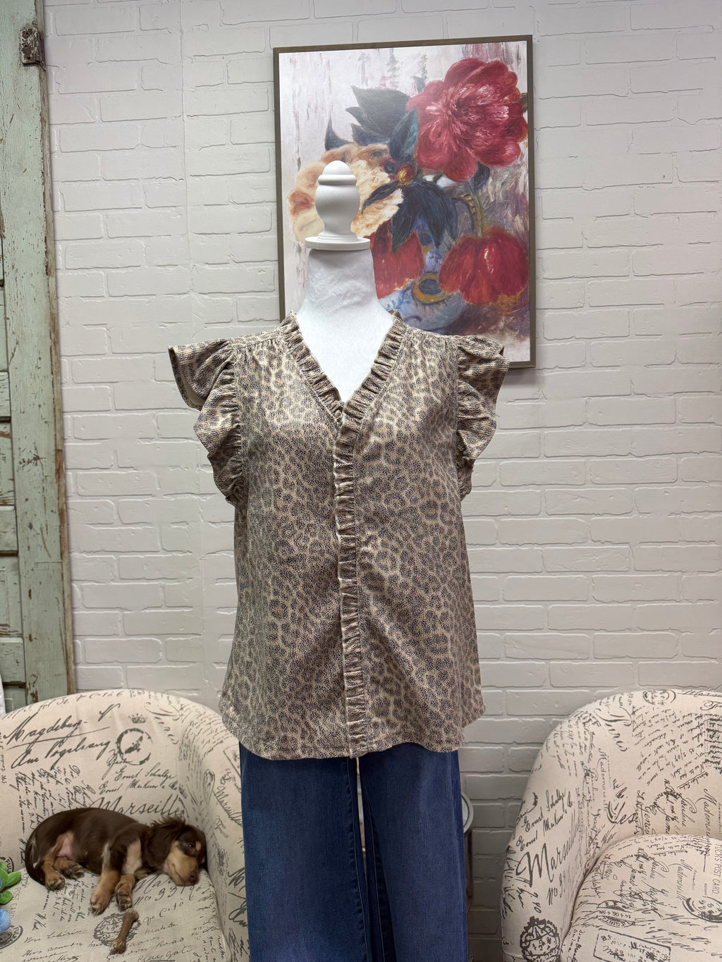 Leopard V-Neck Top