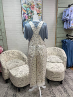 Floral Denim Overalls