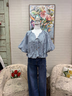 Blue Plaid Bubble Top