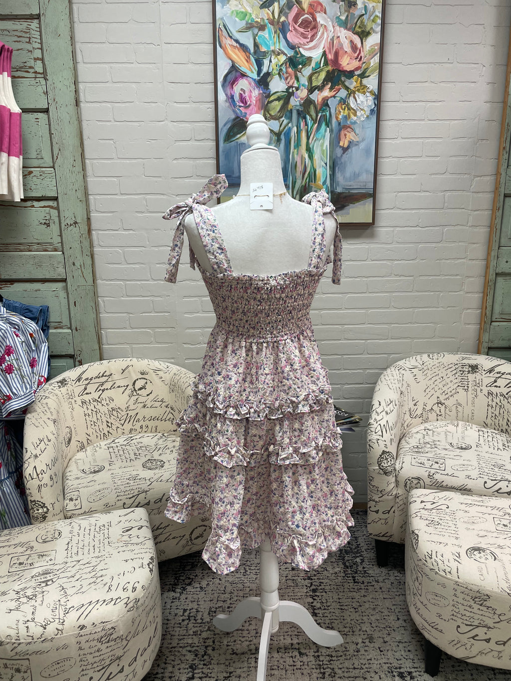 Lavender Floral Mini Dress