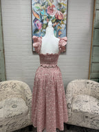 Blush Embroidered Cut-Out Midi