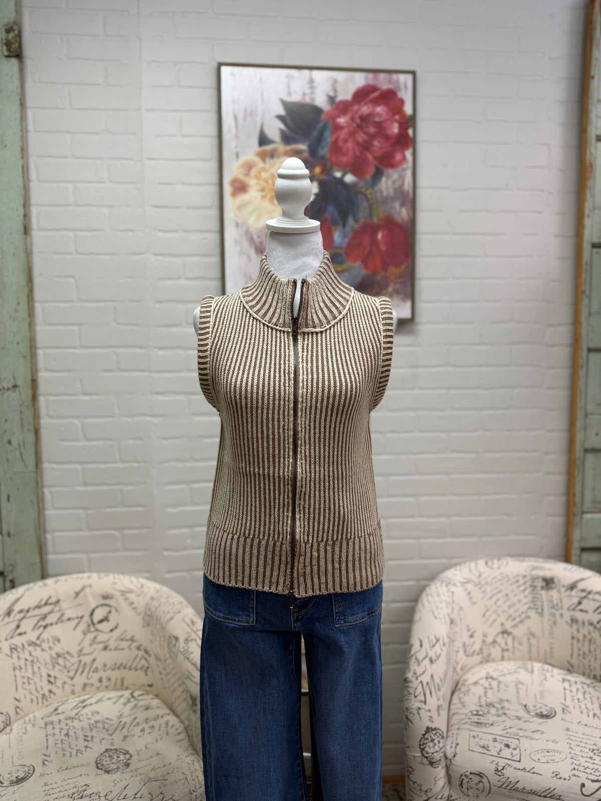 Coco Ribbed Sleeveless Jacket