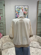 Cream Contrast Trim Top