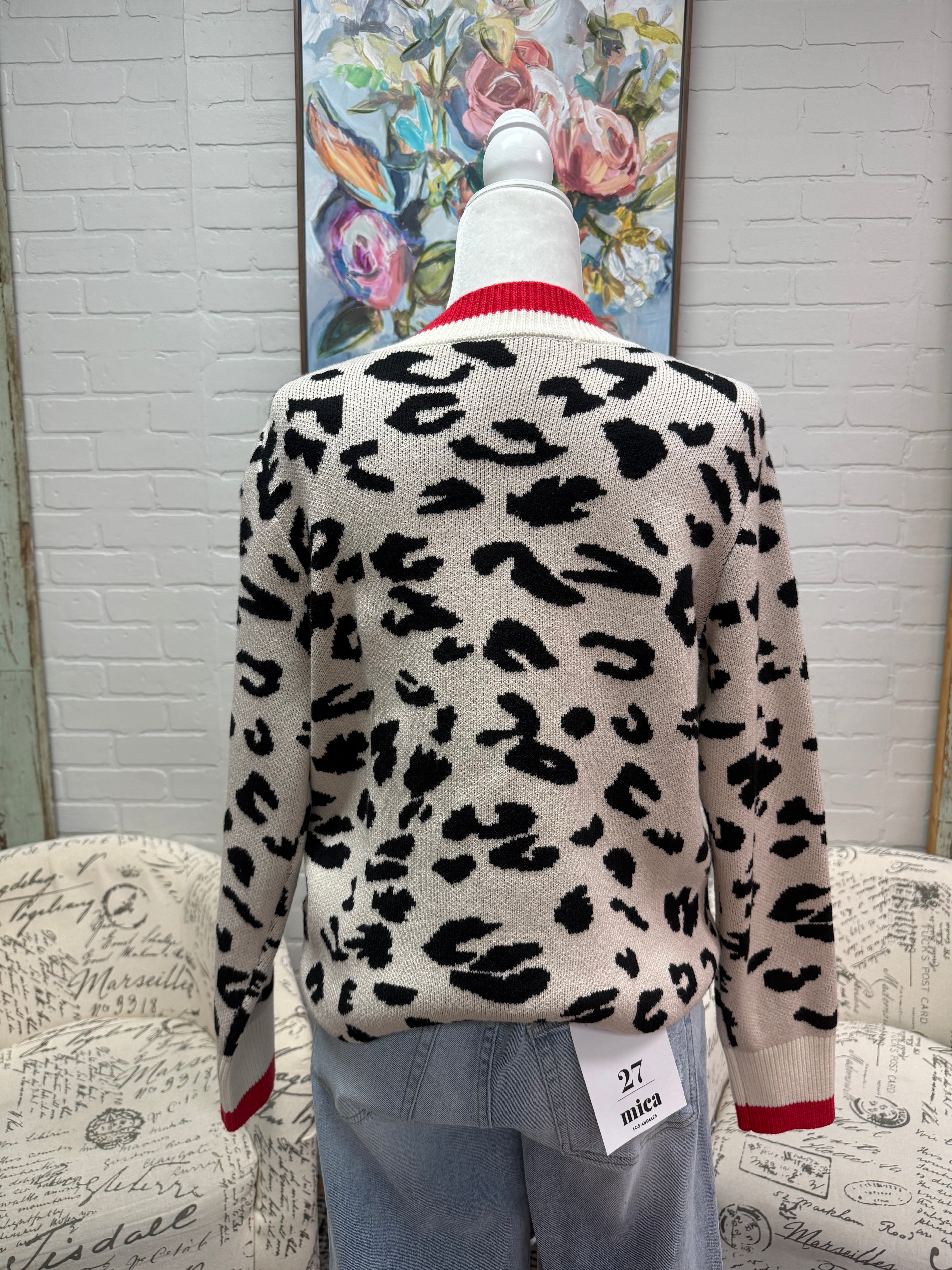 Leopard V- Neck Sweater