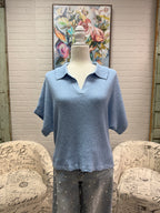 Blue Knit Sweater w/ Dolman Sleeves
