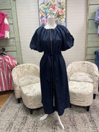 Navy Tie Midi Dress
