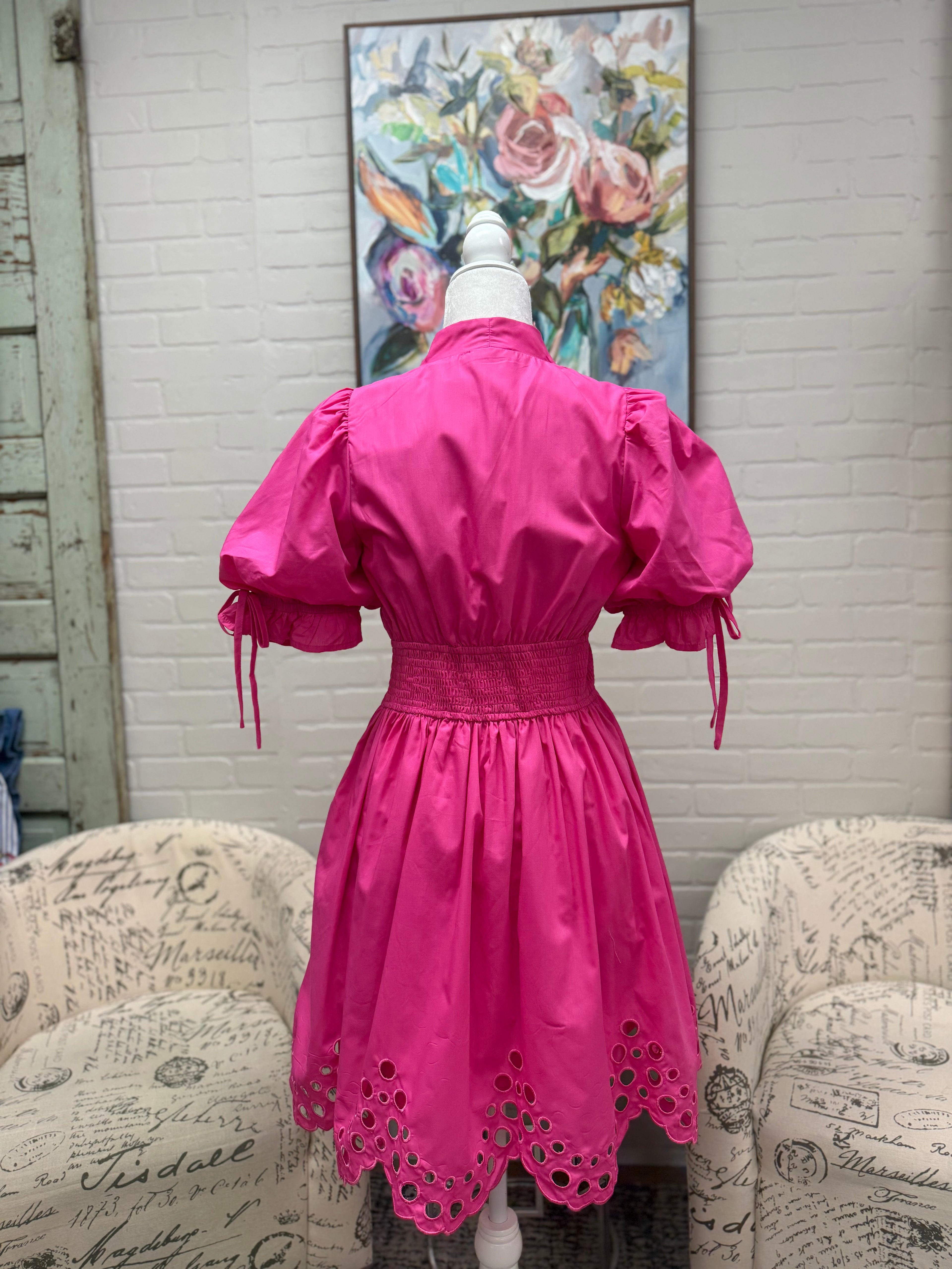 hot pink eyelet dress The Everlasting Eyelet Dress "Hot Pink"
