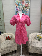 Pink Polka Dot Mini Dress