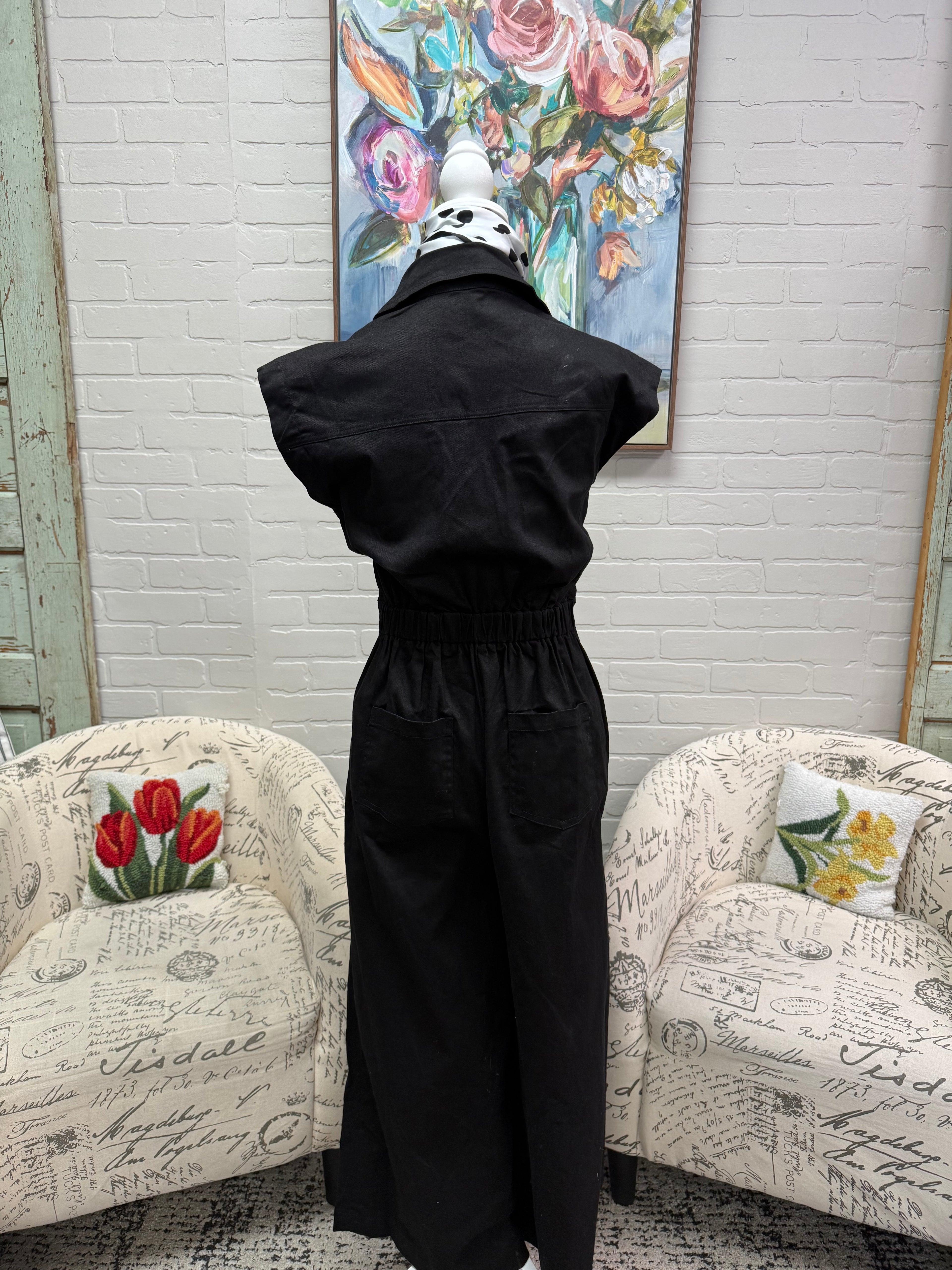 Black Sleeveless Jumpsuit