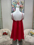 Red Spaghetti Strap Mini Dress