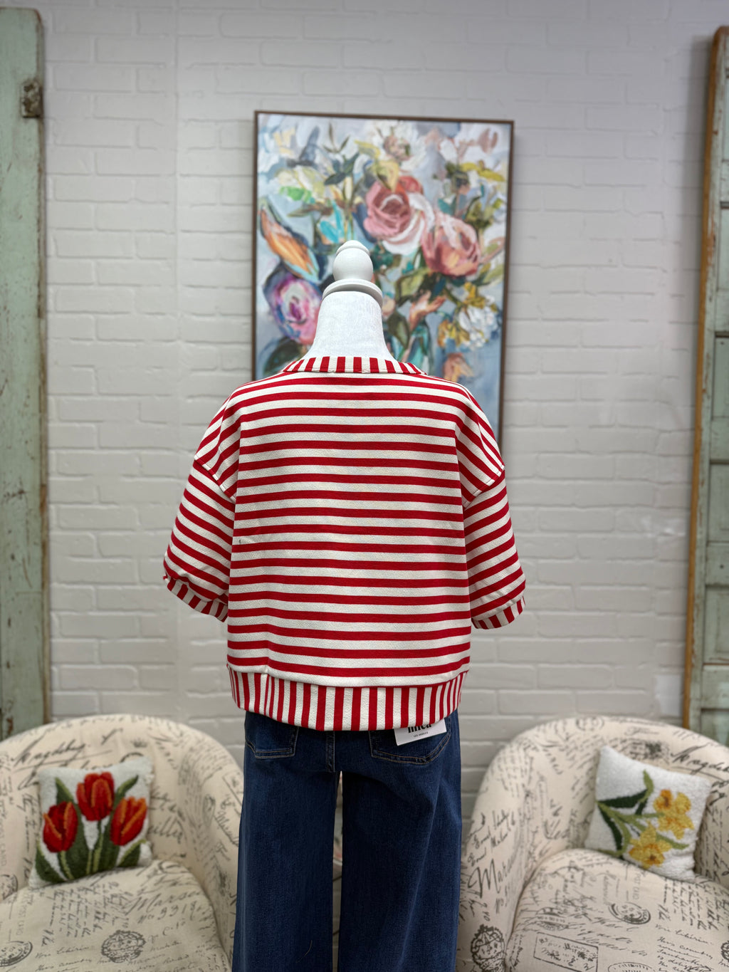 Red Short Sleeve Button Down