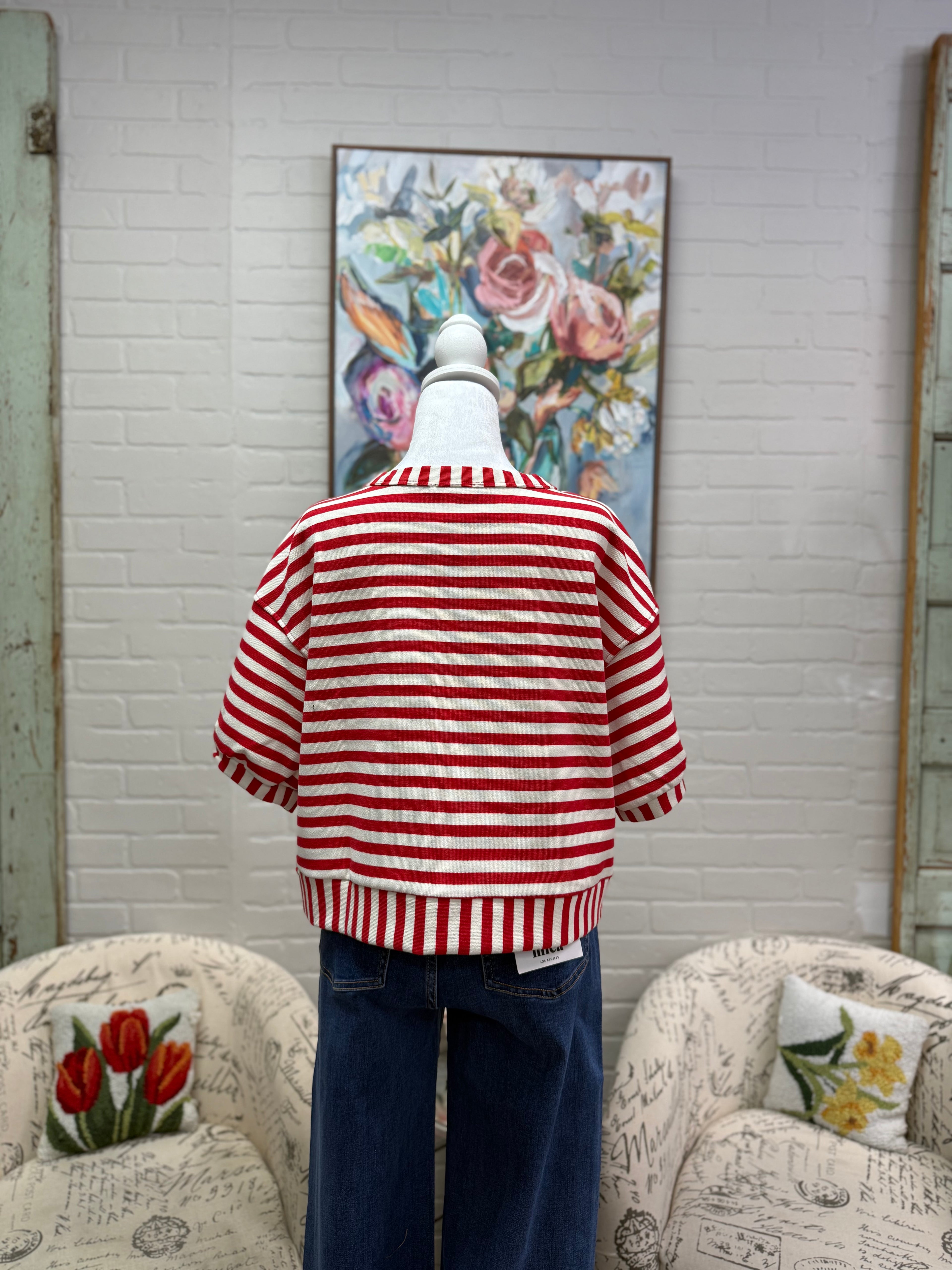 Red Short Sleeve Button Down