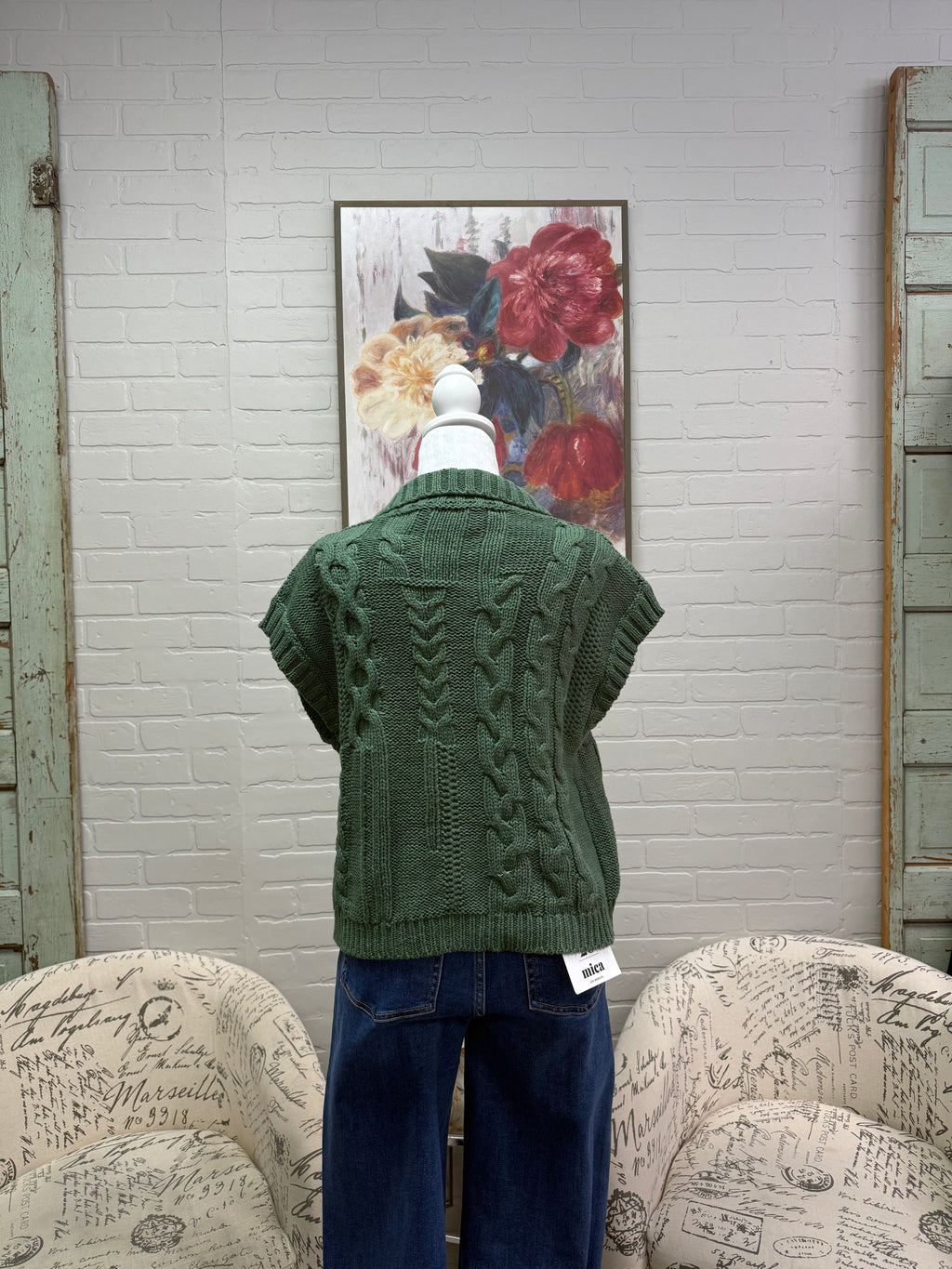 Sea Green Pointelle Sweater