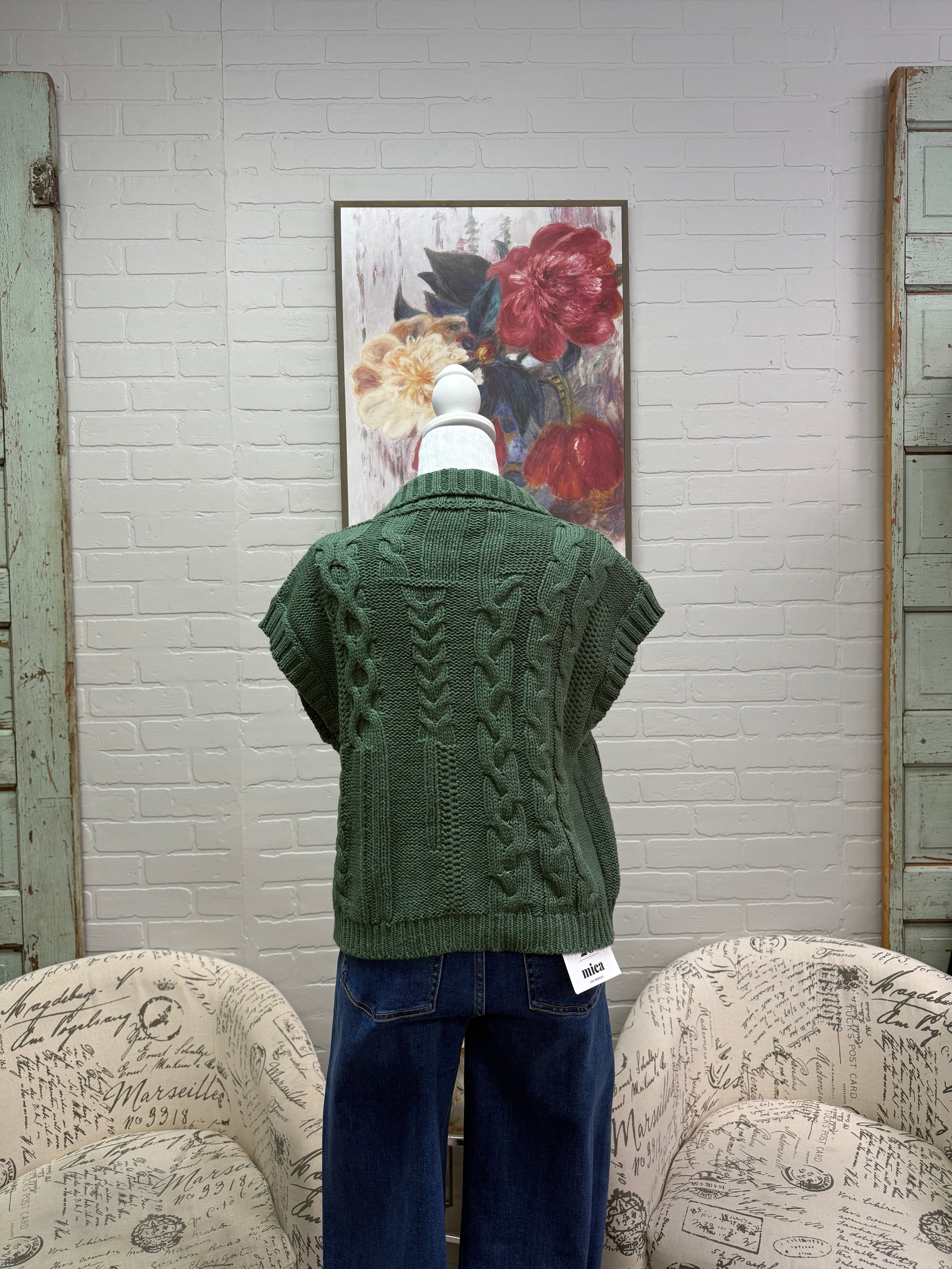 Sea Green Pointelle Sweater
