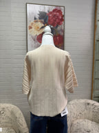 Ecru Knit Ribbed Top