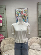 Cream Peplum Hem Sweater