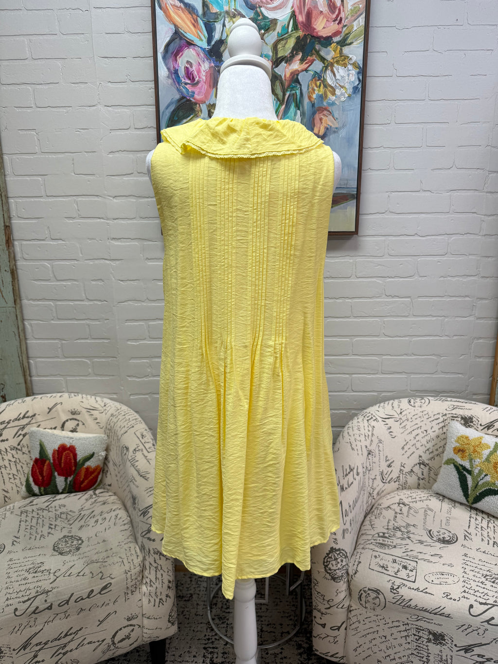 Lemon Pintuck Dress