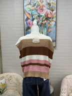 Rosy Hazelnut Striped Sweater