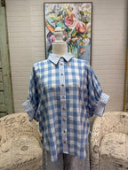 Gingham Balloon Sleeve Top