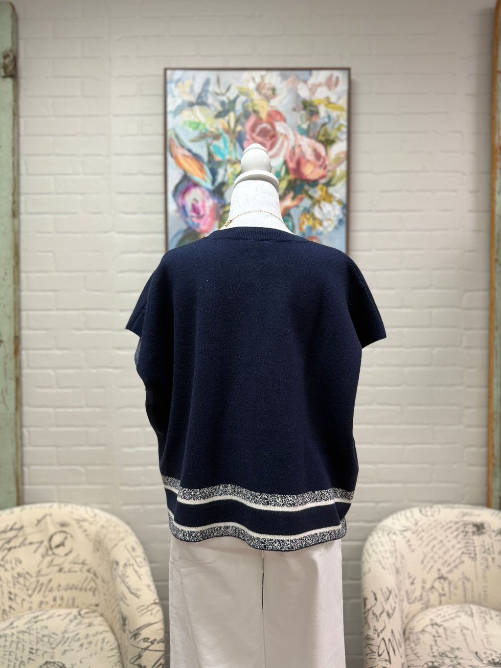 Navy Stardust Stripe Sweater