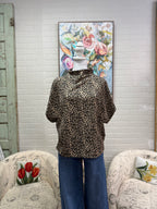 Leopard Mock Neck Dolman