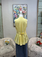 Yellow Zip Peplum Top
