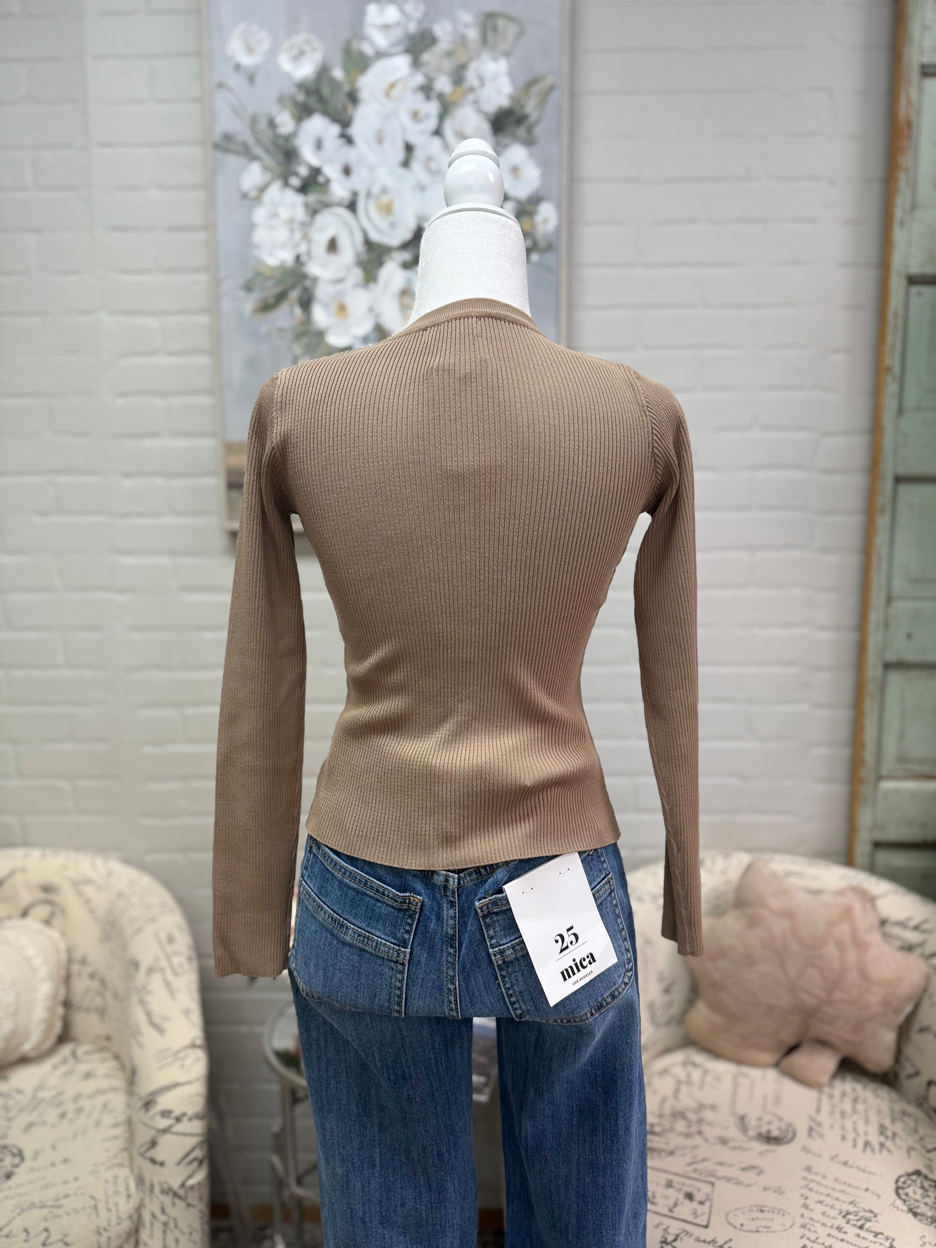 Mocha Button Down Cardigan