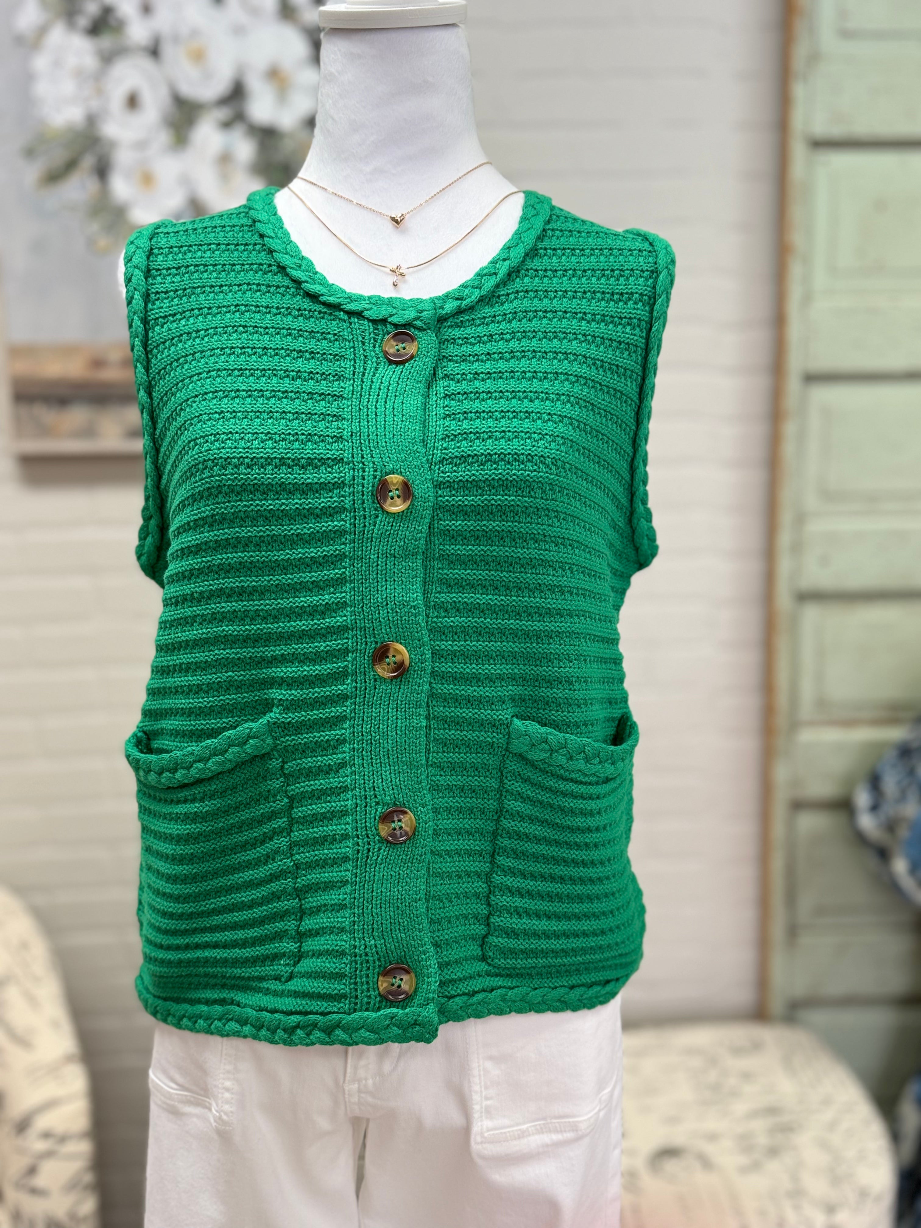 Braided Sleeveless Sweater